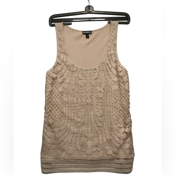 EXPRESS Lace Tank Top/Beige, Size Small - Picture 1 of 7